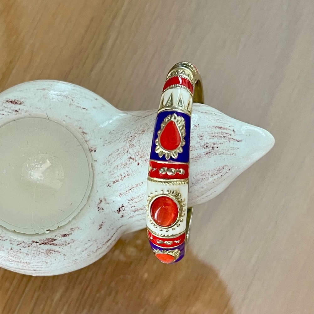 Vibrant Enamel Bangle Bracelet